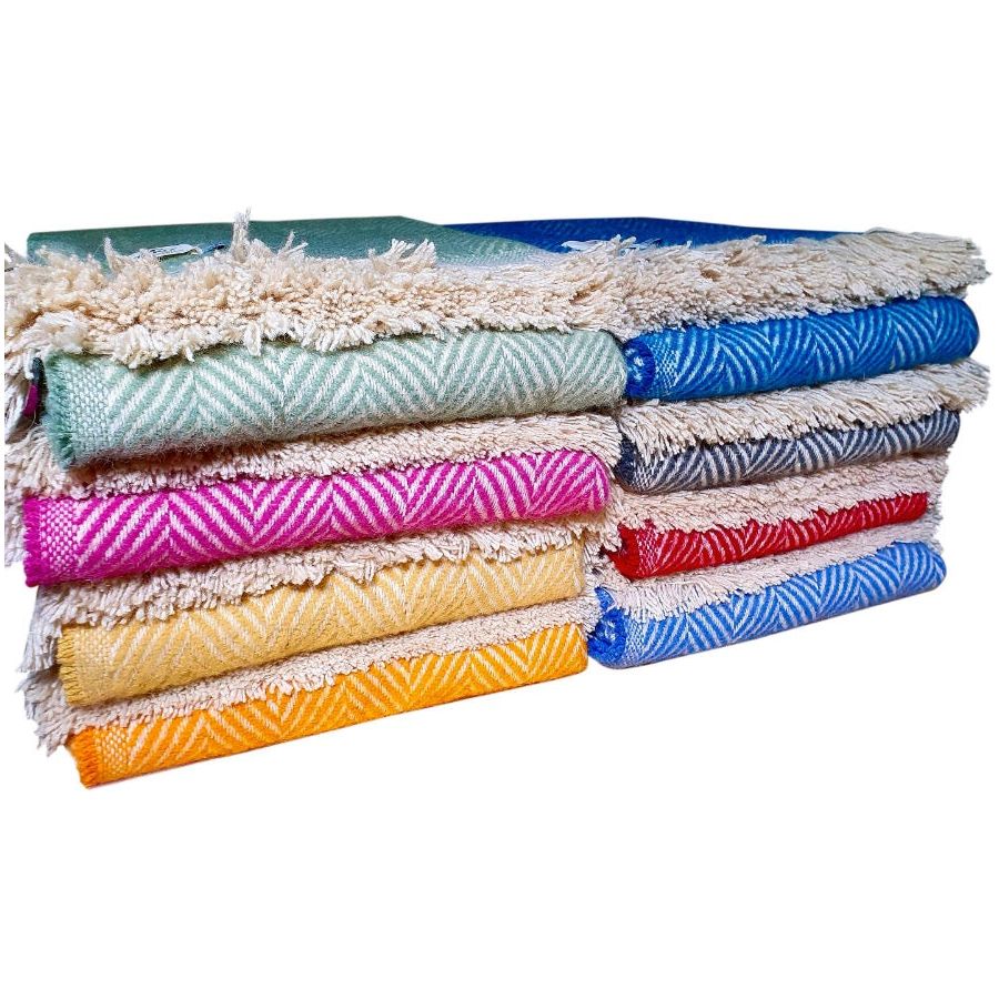 TEKO Fishbone Recycled Wool eco BLANKET - 150cm x 183cm - Made in Britain