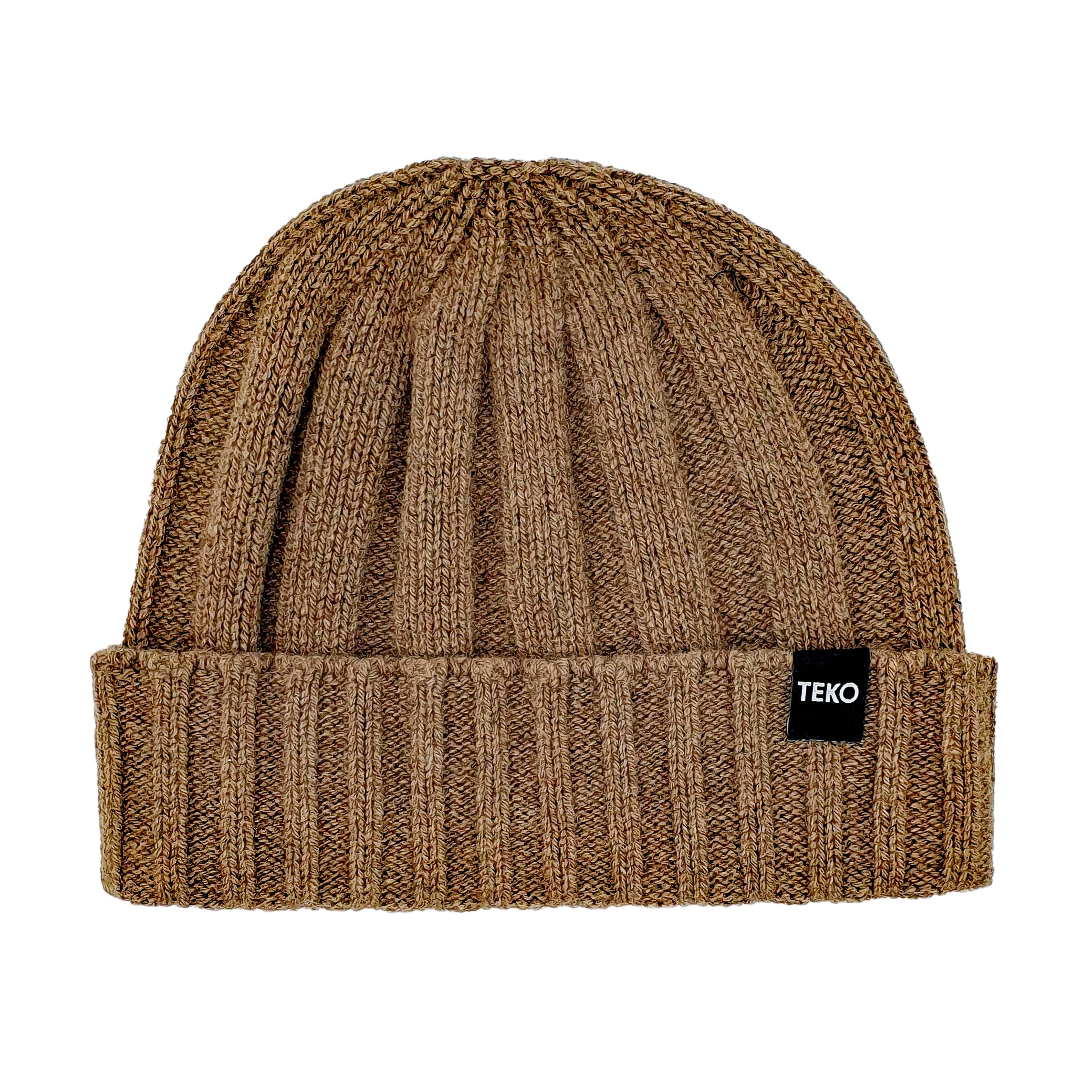 TEKO eco BEANIE PORTREE 3.0 - RECYCLED CASHMERE & MERINO Broad Heavy Rib - Sand