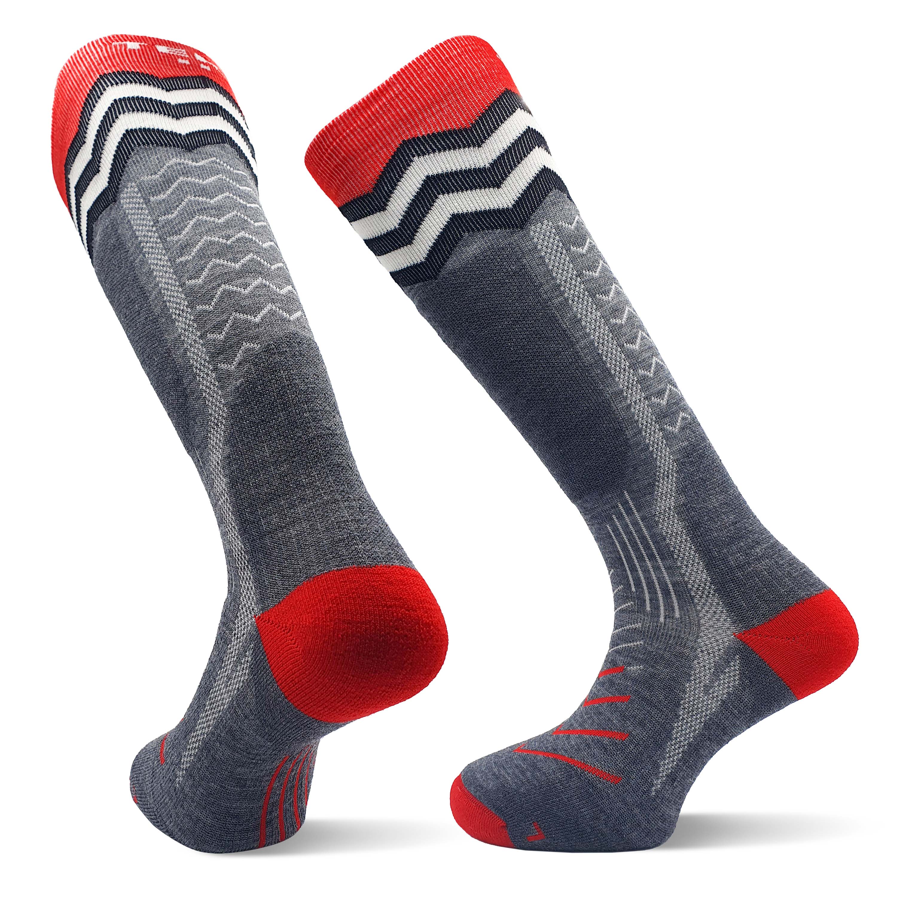 TEKO eco SKI 3.0 ALL-MTN MERINO WOOL SKIING SOCKS - Strategic Medium Cushion in Shin, Foot & Heel for Skiing